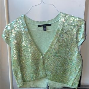 NWT Robert Rodriguez Sequin Cashmere Sweater Top